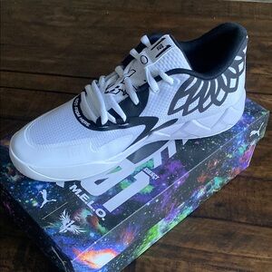 Puma Subject 01 MELO White and Black Athletic Shoes